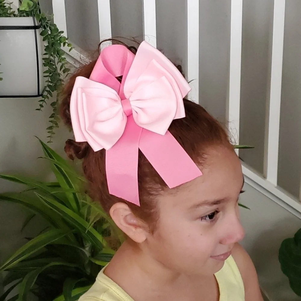 Pink Ribbon Awareness Over the top Hair Bow